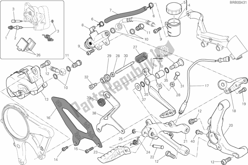 All parts for the Freno Posteriore of the Ducati Superbike 1199 Panigale R 2014